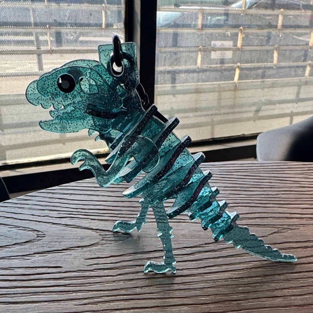 Coach Glittery Turquoise blue Lucite Resin Rexy